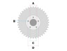 Rear sprocket Puch Z-One 5-holes 45 tooth (Bernardi Mozzi) thumb extra